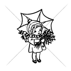 Girl With Umbrella Svg Png Dxf Eps Svg Dxf Png Cutting File