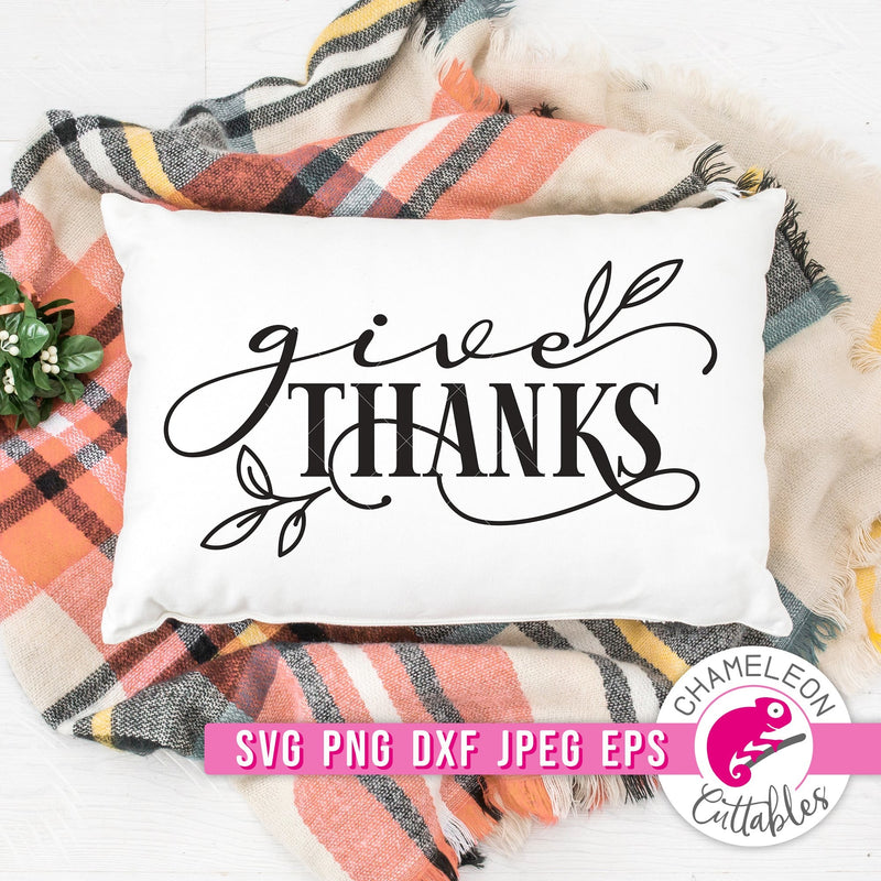 Give Thanks Thanksgiving svg png dxf eps jpeg SVG DXF PNG Cutting File