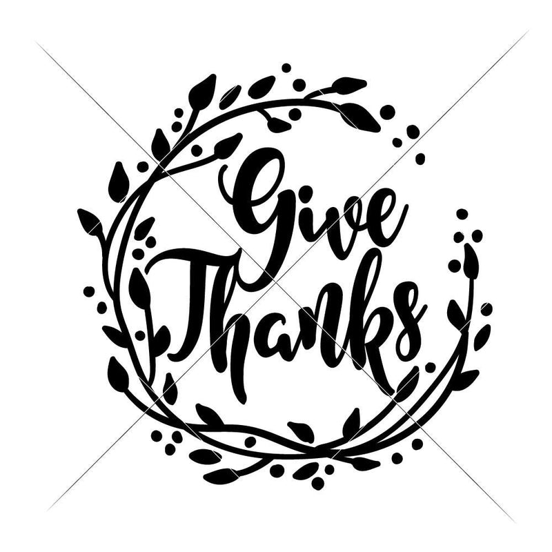 Give Thanks Wreath Svg Png Dxf Eps Svg Dxf Png Cutting File