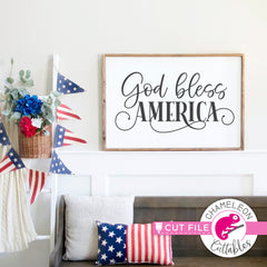 God bless America modern Farmhouse svg png dxf eps jpeg SVG DXF PNG Cutting File