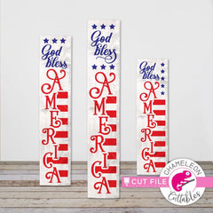 God bless America USA 4th of July vertical svg png dxf SVG DXF PNG Cutting File