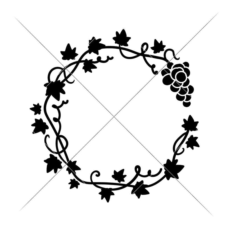 Grape Vine Wreath Svg Png Dxf Eps Svg Dxf Png Cutting File