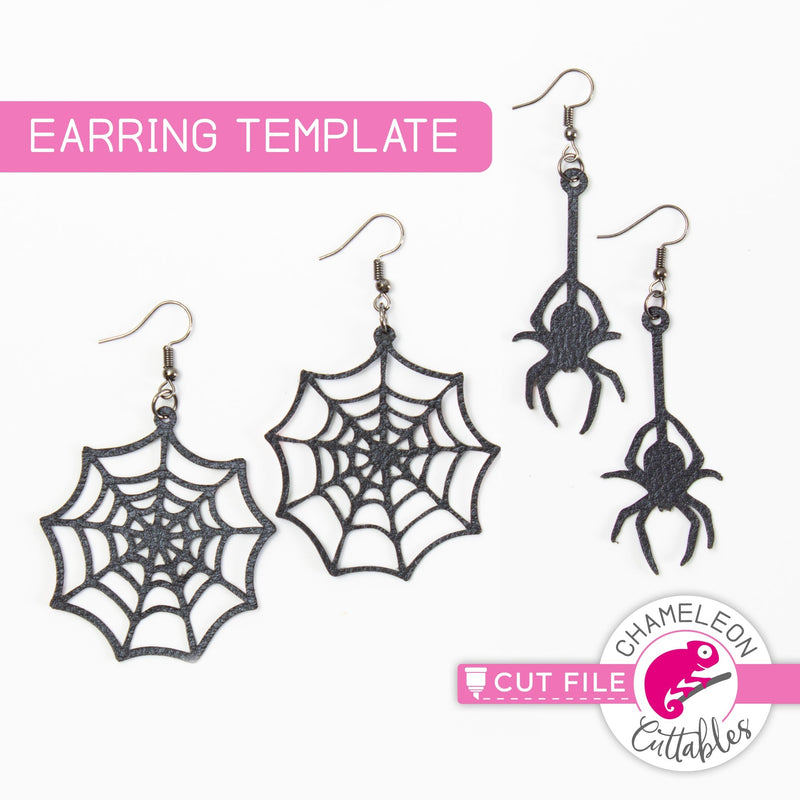 Halloween Spider Web Earring Template svg png dxf eps SVG DXF PNG Cutting File