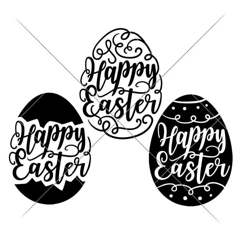Happy Easter Eggs Svg Png Dxf Eps Svg Dxf Png Cutting File