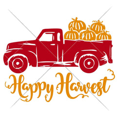 Happy Harvest Truck With Pumpkins Svg Png Dxf Eps Svg Dxf Png Cutting File