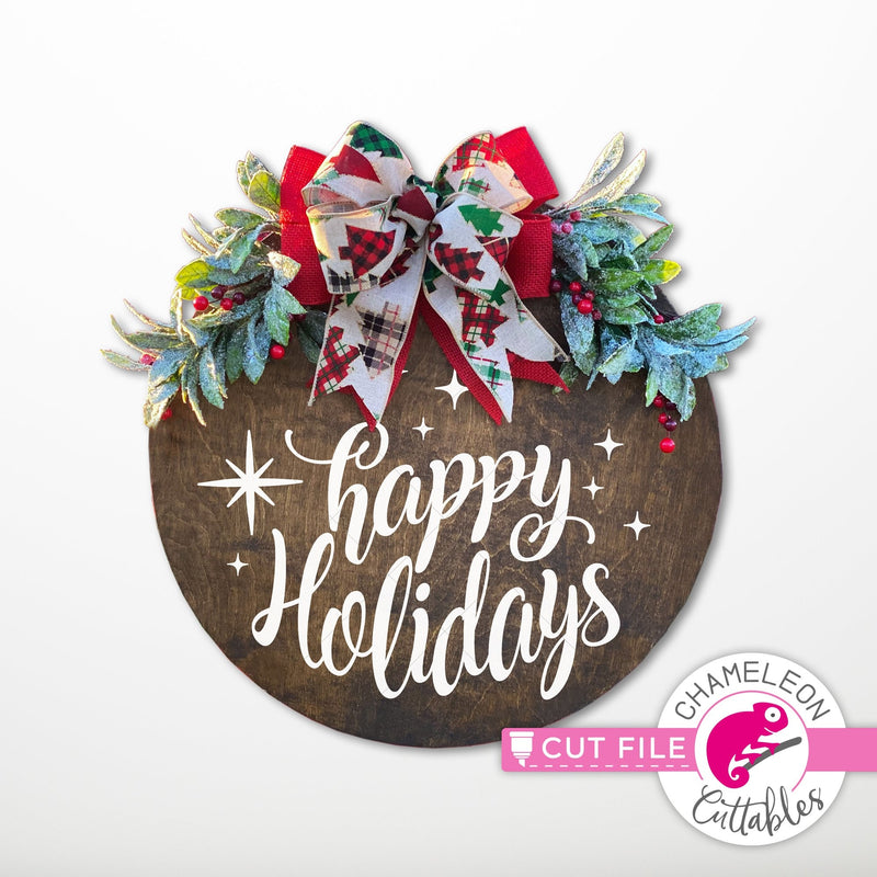 Happy Holidays for round sign svg png dxf eps jpeg SVG DXF PNG Cutting File