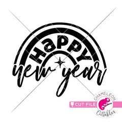 Happy New Year Rainbow New Year’s Eve svg png dxf eps jpeg SVG DXF PNG Cutting File