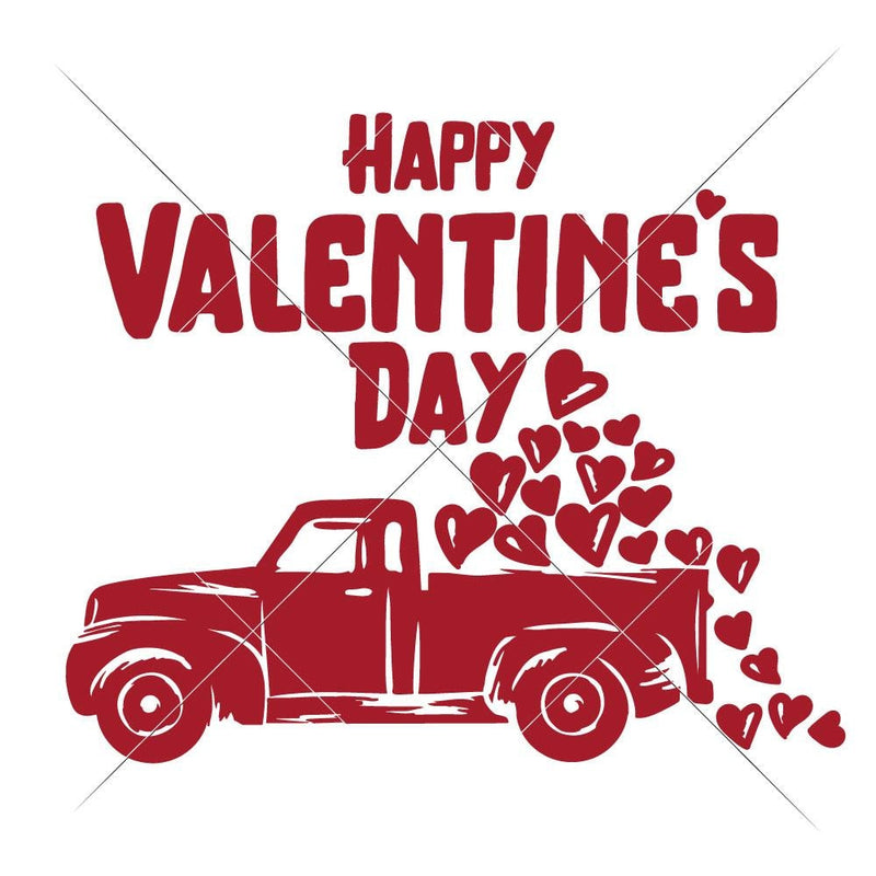 Happy Valentines Day Truck Svg Png Dxf Eps Svg Dxf Png Cutting File