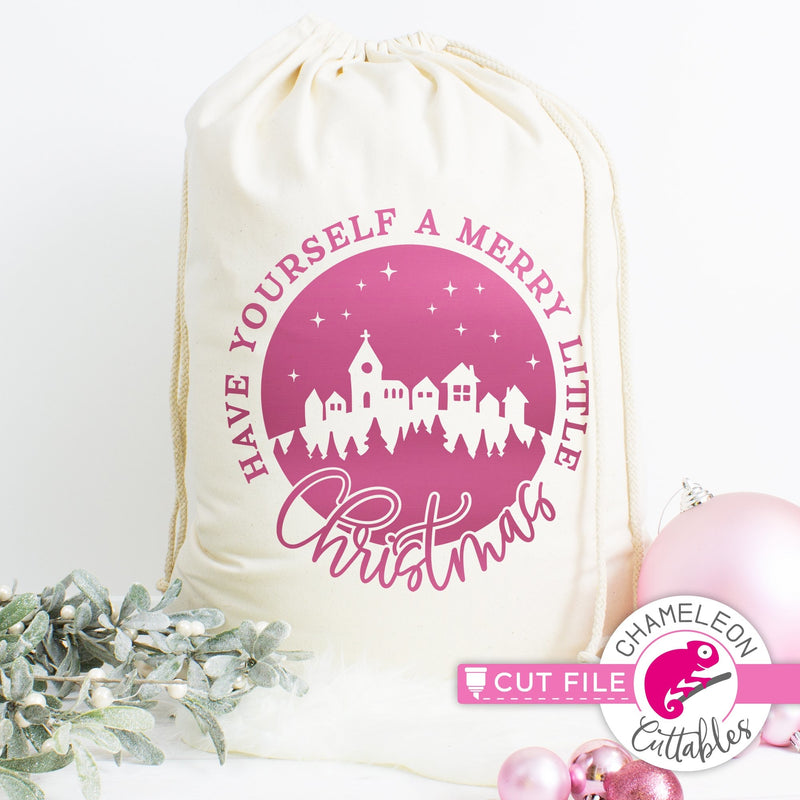 Have yourself a merry little Christmas Town round svg png dxf eps jpeg SVG DXF PNG Cutting File