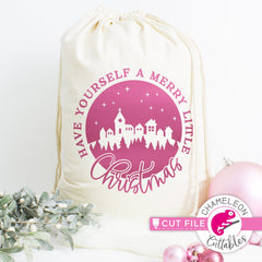 Have yourself a merry little Christmas Town round svg png dxf eps jpeg SVG DXF PNG Cutting File