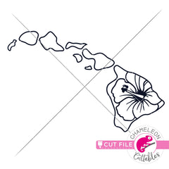 Hawaii state flower Hibiscus outline svg png dxf eps jpeg SVG DXF PNG Cutting File