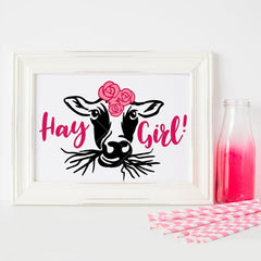 Hay Girl Cow - Farmhouse Cattle Farm svg png dxf eps SVG DXF PNG Cutting File