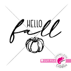 Hello Fall pumpkin svg png dxf eps jpeg SVG DXF PNG Cutting File