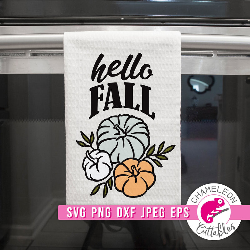 Hello Fall Pumpkins svg png dxf eps jpeg SVG DXF PNG Cutting File
