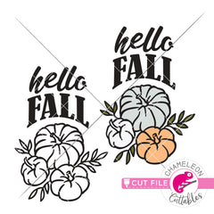 Hello Fall Pumpkins svg png dxf eps jpeg SVG DXF PNG Cutting File