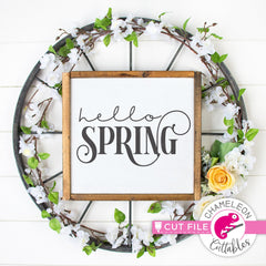 Hello Spring modern Farmhouse svg png dxf eps jpeg SVG DXF PNG Cutting File