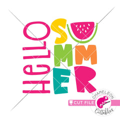 Hello Summer Watermelon svg png dxf eps jpeg SVG DXF PNG Cutting File