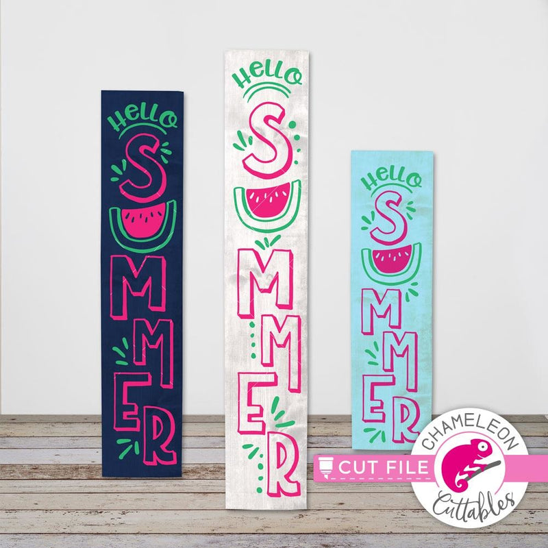Hello Summer Watermelon vertical svg png dxf SVG DXF PNG Cutting File