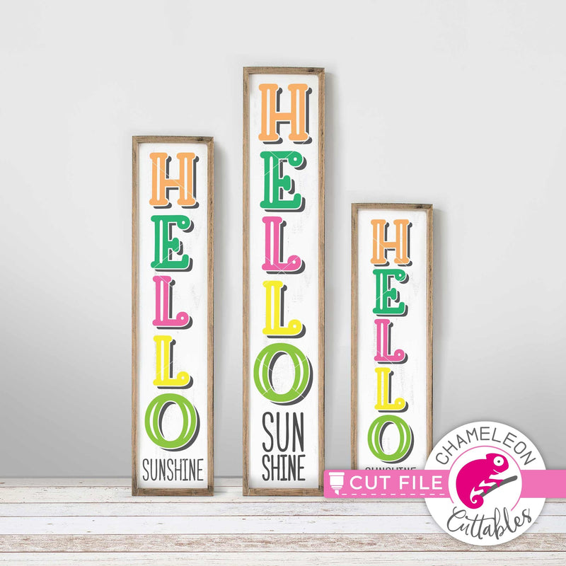 Hello Sunshine vertical Porch design svg png dxf SVG DXF PNG Cutting File