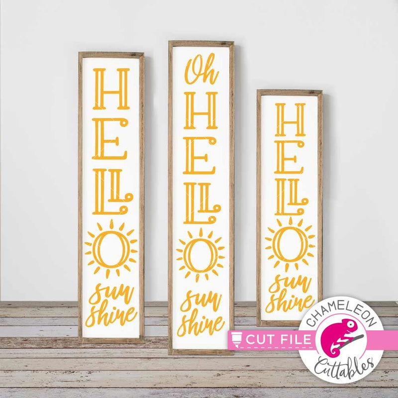Hello Sunshine vertical svg png dxf SVG DXF PNG Cutting File