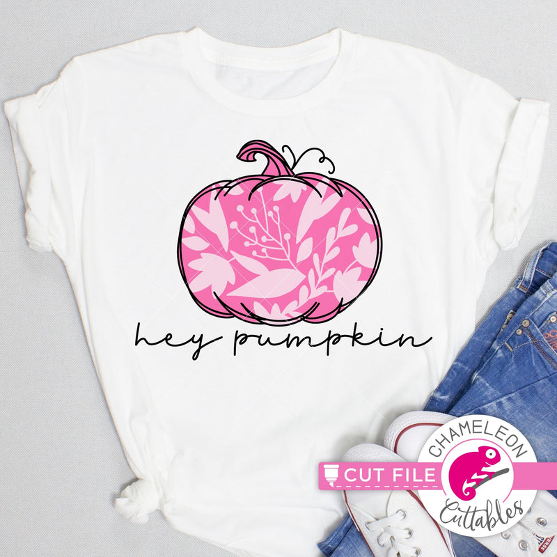 Hey Pumpkin with leaf pattern svg png dxf eps jpeg SVG DXF PNG Cutting File