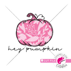 Hey Pumpkin with leaf pattern svg png dxf eps jpeg SVG DXF PNG Cutting File