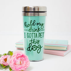 Hold my drink I gotta pet this dog svg png dxf eps jpeg SVG DXF PNG Cutting File