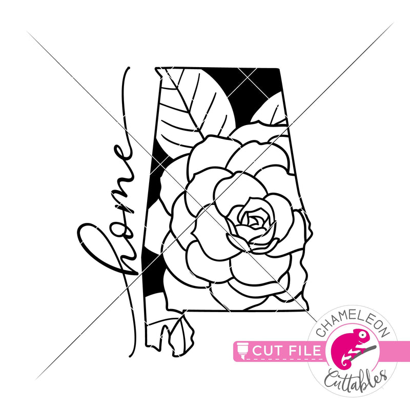 Home Alabama state flower Camellia svg png dxf eps jpeg SVG DXF PNG Cutting File