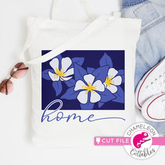 Home Colorado state flower blue Columbine layered svg png dxf eps jpeg SVG DXF PNG Cutting File