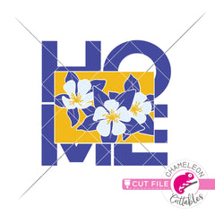 Home Colorado state flower blue Columbine square svg png dxf eps jpeg SVG DXF PNG Cutting File