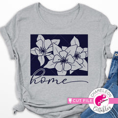 Home Colorado state flower blue Columbine svg png dxf eps jpeg SVG DXF PNG Cutting File