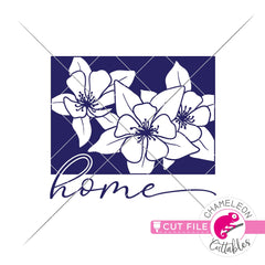 Home Colorado state flower blue Columbine svg png dxf eps jpeg SVG DXF PNG Cutting File