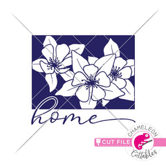 Home Colorado state flower blue Columbine svg png dxf eps jpeg SVG DXF PNG Cutting File
