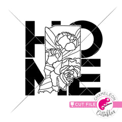 Home Indiana state flower peony square svg png dxf eps jpeg SVG DXF PNG Cutting File