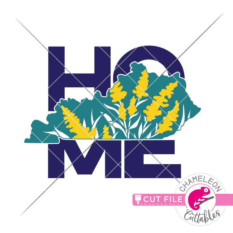 Home Kentucky state flower goldenrod square svg png dxf eps jpeg SVG DXF PNG Cutting File