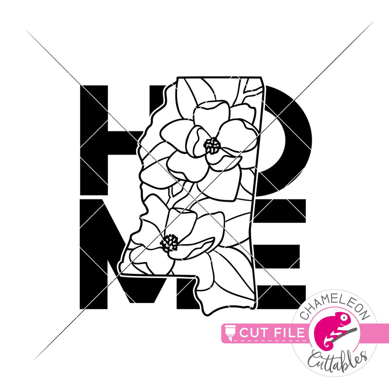 Home Mississippi state flower magnolia outline svg png dxf eps jpeg SVG DXF PNG Cutting File