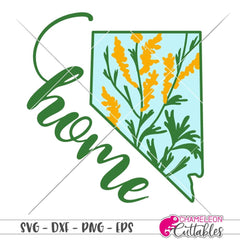 Home Nevada Sagebrush State Flower svg png dxf eps SVG DXF PNG Cutting File