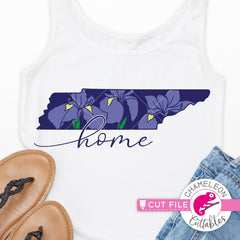 Home Tennessee state flower iris layered svg png dxf eps jpeg SVG DXF PNG Cutting File