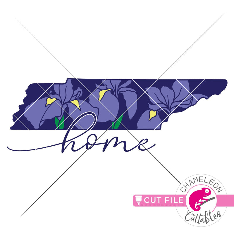 Home Tennessee state flower iris layered svg png dxf eps jpeg SVG DXF PNG Cutting File