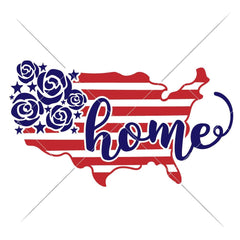 Home Usa With Flowers Svg Png Dxf Eps Svg Dxf Png Cutting File