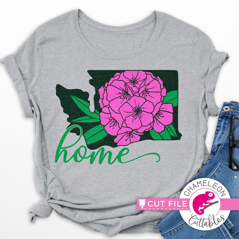 Home Washington state flower rhododendron layered svg png dxf eps jpeg SVG DXF PNG Cutting File