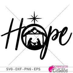 Hope With Nativity Scene Svg Png Dxf Eps Svg Dxf Png Cutting File