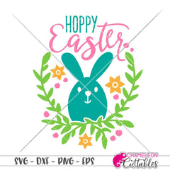 Hoppy Easter Floral Bunny Svg Png Dxf Eps Svg Dxf Png Cutting File