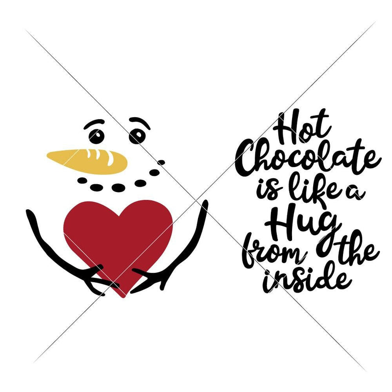 Hot Chocolate Is Like A Hug Snowman For Mug Svg Png Dxf Eps Svg Dxf Png Cutting File