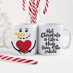 Hot Chocolate Is Like A Hug Snowman For Mug Svg Png Dxf Eps Svg Dxf Png Cutting File