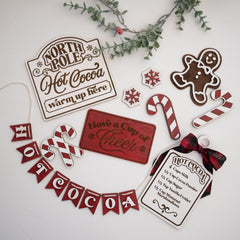 Hot Cocoa Christmas Tray Design Bundle svg dxf eps pdf SVG DXF PNG Cutting File