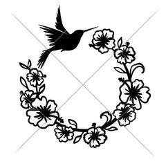 Hummingbird Wreath Svg Png Dxf Eps Svg Dxf Png Cutting File