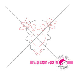 I love you A-xo-LOT-l Pin for Laser cutter axolotl svg dxf eps pdf SVG DXF PNG Cutting File