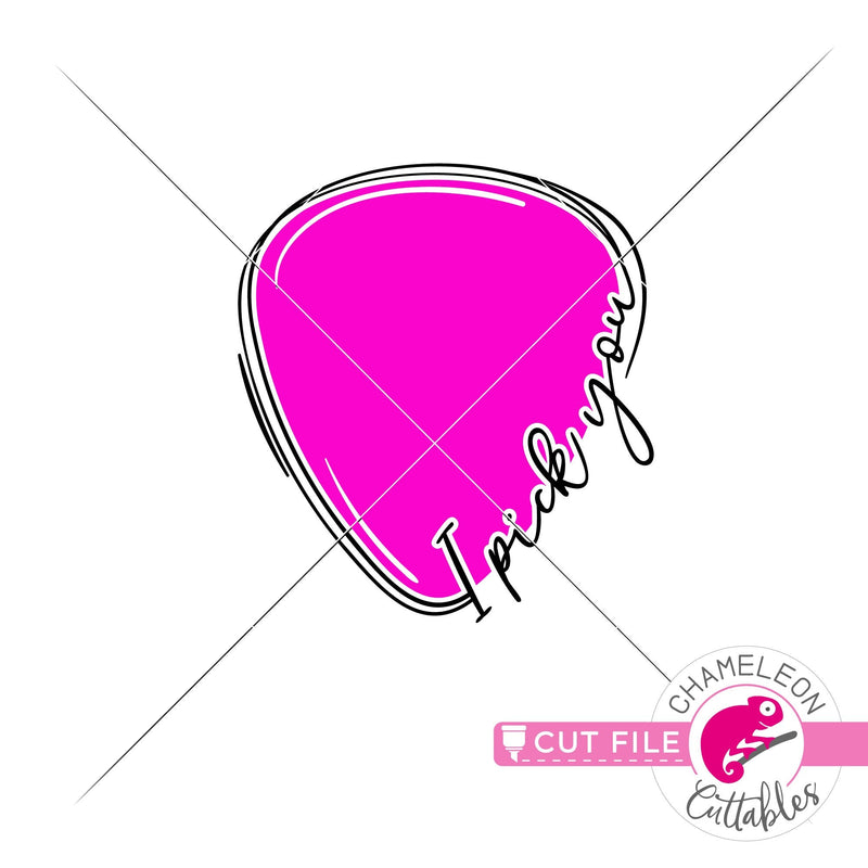 I pick you guitar pick svg png dxf eps jpeg SVG DXF PNG Cutting File