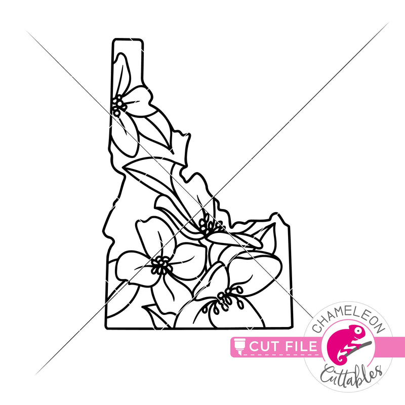 Idaho state flower Syringa outline svg png dxf eps jpeg SVG DXF PNG Cutting File
